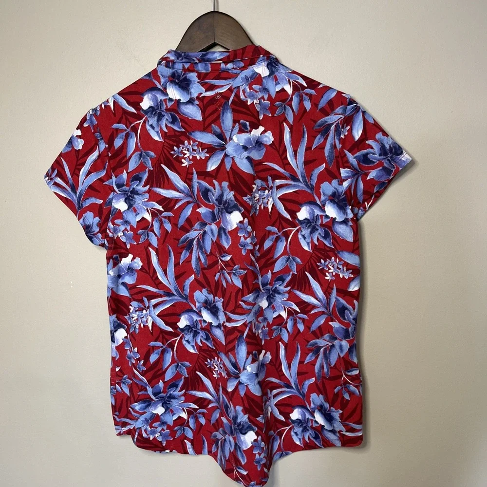 Tommy Bahama Island Zone Aubrey‎ Floral Flirtini Quarter Zip Top Medium Golf - Picture 2 of 7